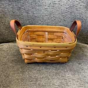Vintage Longaberger 2003 USA Basket with Leather Handles Appx. 7"x4”x4”
